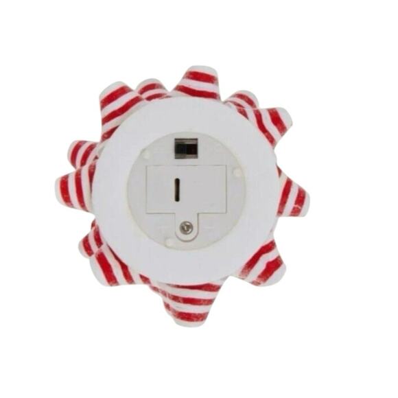 Peppermint Christmas Tree LED Light Up Sz 9.25 & 6.5 in Tabletop Ribbon Candy - Picture 5 of 9